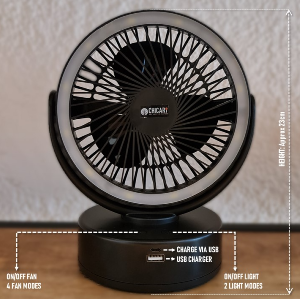 Camping Fan With LED Light - Image 3